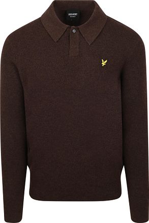 Lyle & Scott Langarmet Poloskjorte Lammeull Brun