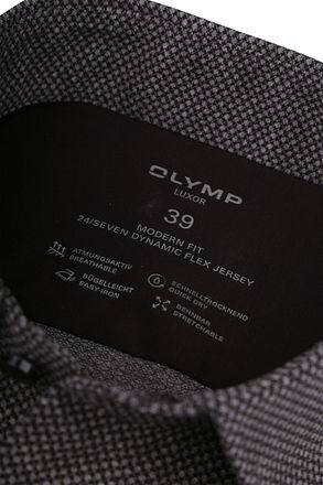 OLYMP Luxor 24/Seven skjorte med print antracit