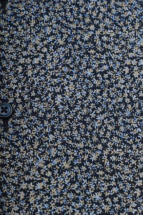 OLYMP Short Sleeve Shirt Luxor Print Navy