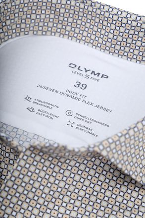 OLYMP Level 5 Skjorte Trykk Beige