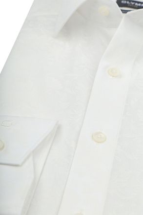 OLYMP Luxor Skjorte Blomst Ton-i-ton Offwhite