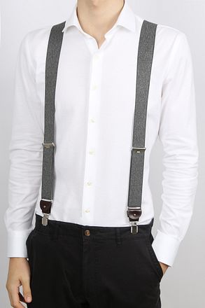 Profuomo Suspenders Anthracite Melange