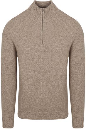 Profuomo Half Zip Pullover Wolle Blend Sand