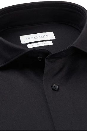 Profuomo Japanese Knitted Overhemd Zwart