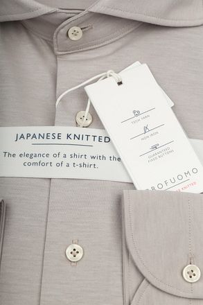 Profuomo Japanese Knitted Shirt Melange Beige