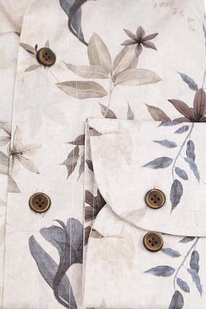 Profuomo Skjorte Blomsterprint Beige