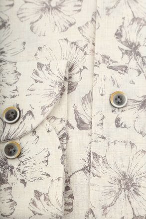 Profuomo Skjorte med Blomstermønster i Beige