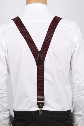 Profuomo Suspenders Bordeaux-White