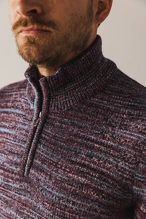State Of Art Halv Zip Tröja Melange Bordeaux