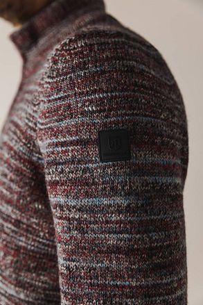 State Of Art Halv Zip Tröja Melange Bordeaux