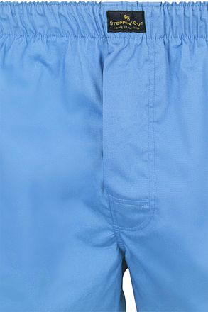 Steppin''Out Boxer Shorts – Mid Blue Poplin