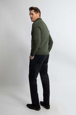 Steppin' Out Half Zip Pullover Merino Wool Olive Green