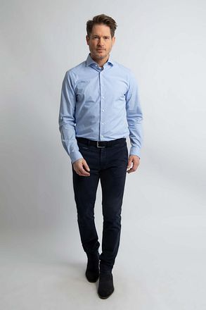 Steppin' Out Skjorte Slim-Fit Ternet Lyseblå