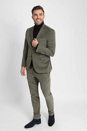 Suitable Cordfløyel Dress Grønn med Bram
