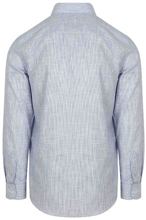 Suitable Hemd Cotton Slub Streep Blauw