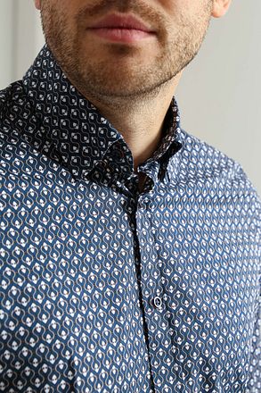 Suitable Hemd Print Navy