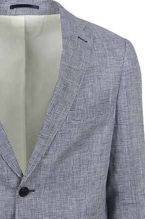 Suitable Blazer Pepita Linen Blue