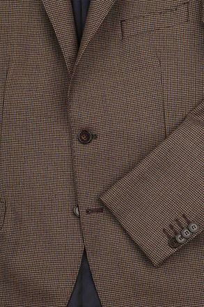 Suitable Pied De Poule Blazer Wool Brown