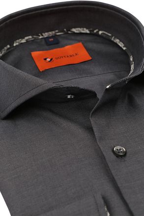 Suitable Twill Overhemd Antraciet