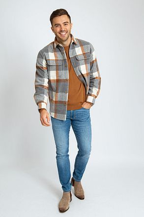 Suitable Overshirt August Wool Blend Grau