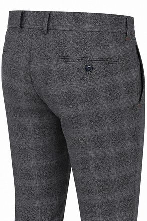 Suitable Pico Pleat Chino Check Grey