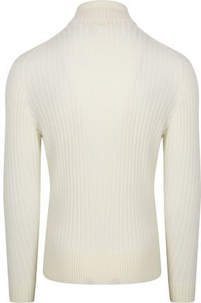 Suitable Polotröja Ribb Merino Off White