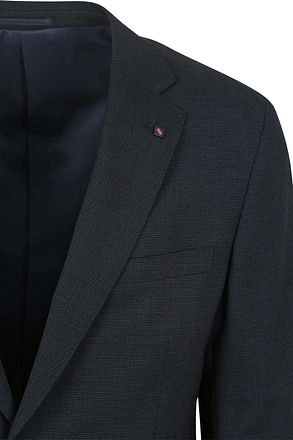 Suitable Strato Pied de Poule Kostym Ull Mörkblå
