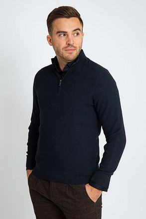 Suitable Structure Half Zip Pullover Navy mit Bram