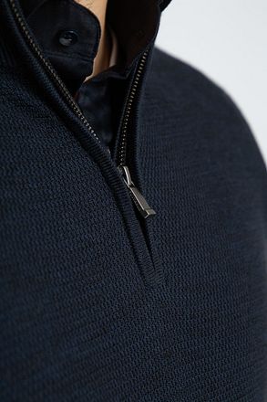 Suitable Structure Pull Demi-Zip Bleu Foncé
