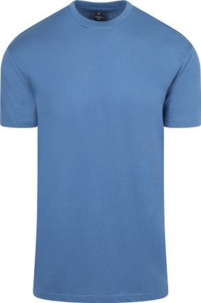 Suitable Obra T-Shirt Hoge Ronde Hals Mid Blauw 2-Pack