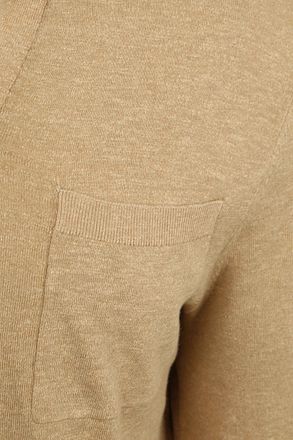 Suitable Longsleeve Knitted Poloshirt Riva Pocket Sand