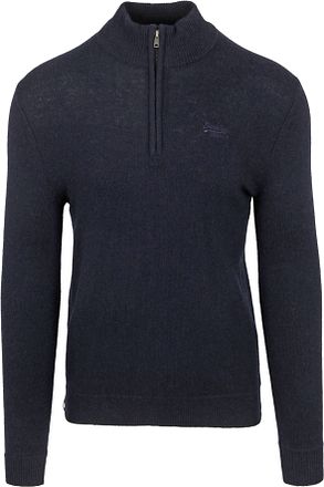 Superdry Henley Essential Halv Glidelås Navy