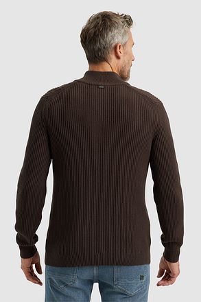 Vanguard Half Zip Tröja Struktur Ullmix Brun