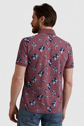 Vanguard Poloskjorte Piqué Blomster Mørkerosa