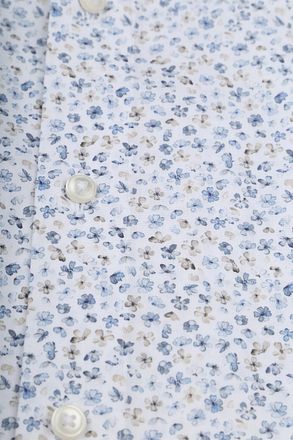 Olymp Luxor Overhemd Bloem Blauw