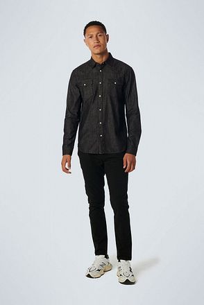No Excess Skjorte i Denim Twill Antrasitt