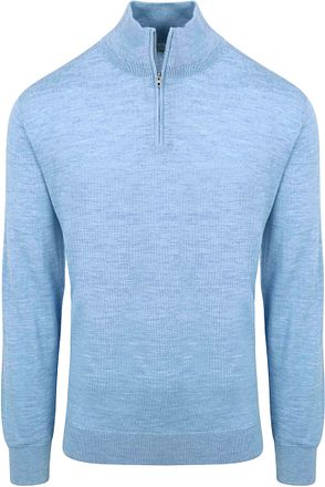King Essentials "Michael" Half-Zip Genser Merino Lyseblå