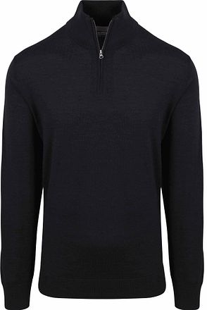 King Essentials The Michael Half Zip Pull Merino Black