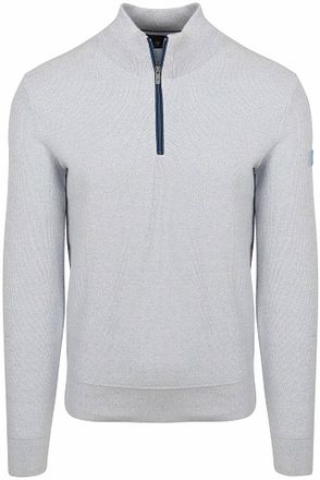 State of Art Pull Demi-Zip Bleu Clair Chiné