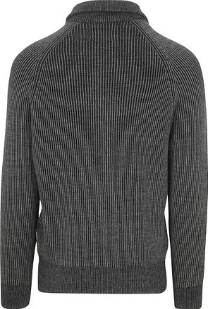 Gilet Marc O'Polo in maglia a coste in misto lana grigio