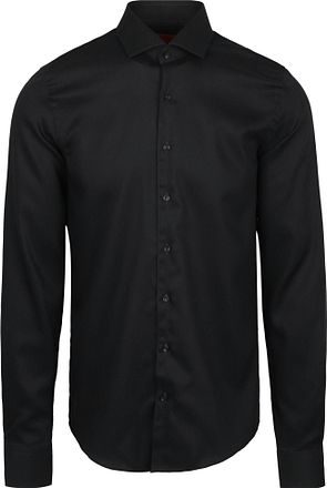 Suitable Skjorte Med Ekstra Lange Ermer Twill Svart