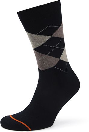 Suitable Strumpor Argyle Marinblå
