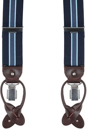 Profuomo Suspenders Navy-Lightblue