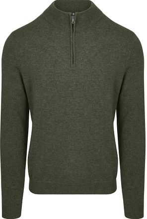 Steppin' Out Half Zip Pullover Merino Wool Olive Green
