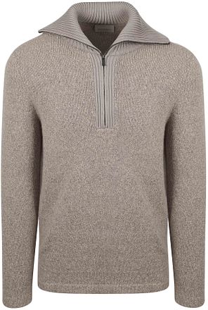 Suitable Dyp Glidelås Genser av Kokt Ull Beige
