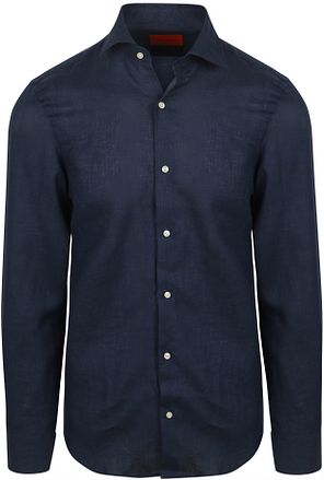 Suitable Overhemd Linnen Navy