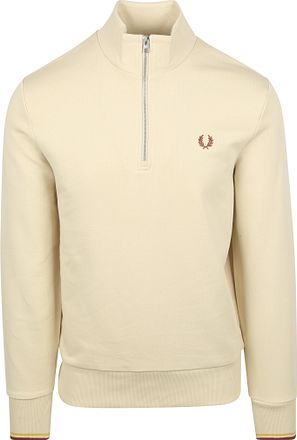 Fred Perry Half Zip Tröja i krämfärg