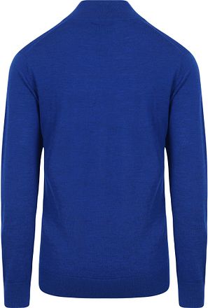 King Essentials The Michael Half Zip Pull Merino Royal Blauw
