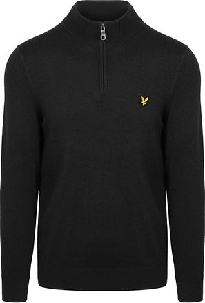 Lyle & Scott Half Zip Pull Laine Merinos Noir