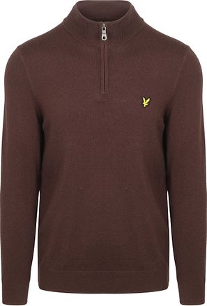 Lyle & Scott Genser Halv Glidelås Merinoull Espresso